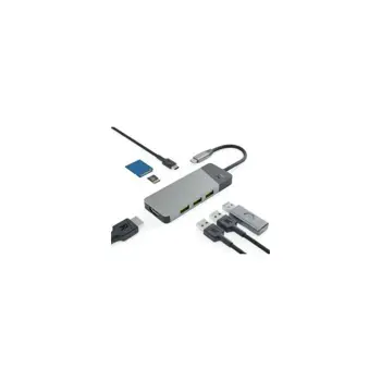 Green Cell HUB adapter 7in1 USB-C (3xUSB-A 3.1 HDMI 4K 60Hz USB-C PD 85W) - za Apple MacBook M1/M2, Lenovo X1, Asus ZenBook, Dell XPS