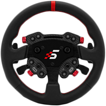 GT1 Round Steering Wheel with GT Pro Hub(K)| Shifter & Clutch Paddles | LeatherSIMAGIC QR70 Included, GTPRO-R(K)(LEATHER)