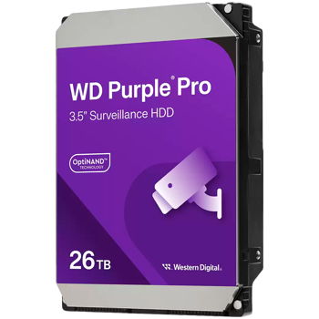 HDD Video Surveillance WD Purple Pro 26TB CMR, 3.5, 512MB, 7200 RPM, SATA, TBW: 550, WD260PURP