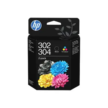 HP 302/304 Tri-color/Black Ink Crtg 2-Pk, B82L1AE#30A