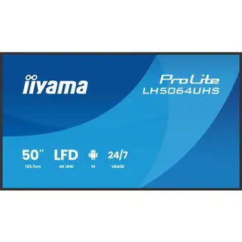 IIYAMA 50" LH5064UHS-B1AG 4K UHD (3840x2160) IPS Signage 24/7, 500 cd/m2, 1200:1, 78240