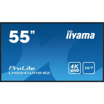IIYAMA 55" LH5541UHS-B2 4K UHD (3840×2160) IPS Signage, 24/7, 8ms, 500 cd/m2, 1200:1, VGA/3×HDMI, 1×USB-A, zvučnici, crni, 65087