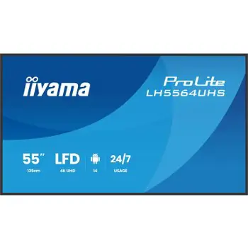 IIYAMA 55" LH5564UHS-B1AG 4K UHD (3840x2160) VA Signage 24/7, 500 cd/m2, 5000:1, 78241
