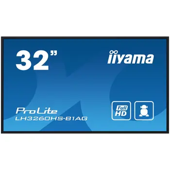 IIYAMA Monitor LED LH3260HS-B1AG 32" Full HD professional digital signage display  VA 1920 x 1080 @60Hz 500 cd/m² 8ms Android 11 OS, iiSignage², FailOver, EShare landscape, portrait, LH3260HS-B1AG