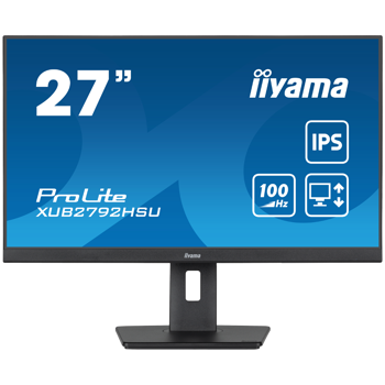 IIYAMA Monitor LED XUB2792HSU-B6 27" IPS Slim-line 1920 x 1080 @100Hz 250 cd/m² 1300:1 0.4ms HDMI DP 4x USB 3.2 HDCP height, swivel, tilt, pivot (rotation both sides) 3y, XUB2792HSU-B6