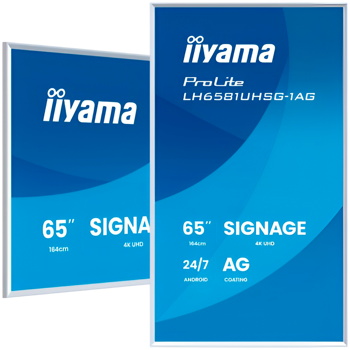 Iiyama ProLite LH6581UHSG-1AG 65" Diagonal Class (64.5" viewable) LED-backlit LCD display digital signage with built-in SoC media player 4K UHD (2160p) 3840 x 2160 white bezel matte finish, LH6581UHSG