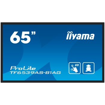 Iiyama ProLite TF6539AS-B1AG - 65" Diagonal Class (64.5" viewable) LED-backlit LCD displaydigital signage with built-in media player and touchscreen (multi touch) Android 4K UHD (2160p) 3840 x 2160 bl