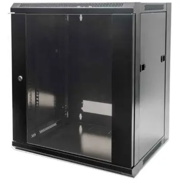 Intellinet 19" Wallmount Cabinet, 12U, 600 mm (23.6 in.) Depth, Black, MNI-711883