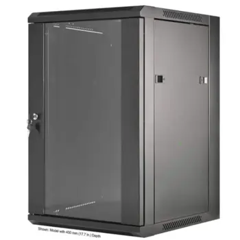 Intellinet 19" Wallmount Cabinet, 15U, 600 mm (23.6 in.) Depth, Black, MNI-711951
