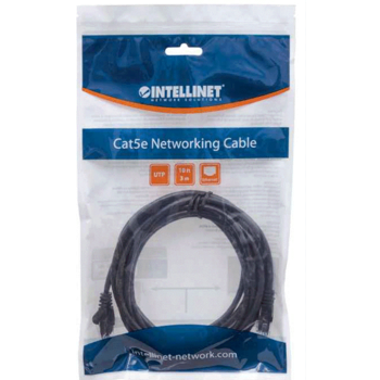 Intellinet Cat5e, CCA, U/UTP, PVC, RJ45, 3m, crni, 320764