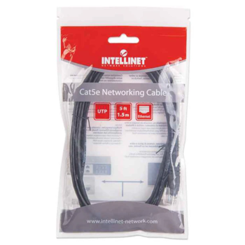 Intellinet Cat5e, CCA, U/UTP, PVC, RJ45,1.5m, crni, 338387