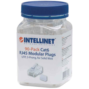 Intellinet konektor, UTP, CAT6, RJ45, 90 kom, 790604