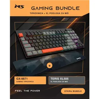 KB MS ELITE K-703C + gaming podloga gratis MS DOD MS TERIS XL505, MSP10042 + podloga gratis