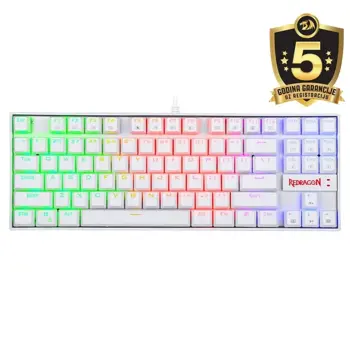 KEYBOARD - REDRAGON KUMARA K552 RGB MECHANICAL WHITE RED SWITCH