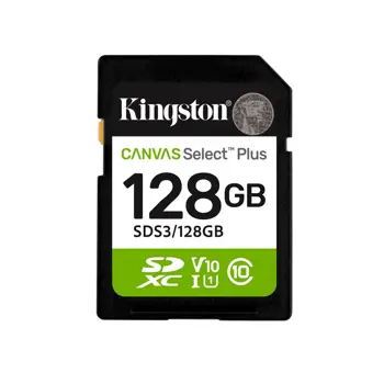 Kingston 128GB SDHC Canvas Select Plus Gen 3 150R128GB SDXC Canvas Select Plus 150R C10 UHS-I U1 V1
