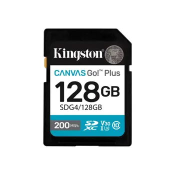 Kingston 128GB SDXC Canvas Go Plus Gen4200MB/s C10 UHS-I U3 V30
