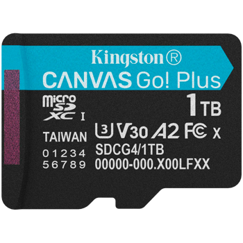 KINGSTON 1TB microSDXC Canvas Go Plus Gen4 200R A2 U3 w/o ADP, SDCG4/1TBSP