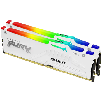 Kingston 64GB 5600MT/s DDR5 CL36 DIMM (Kit of 2) FURY Beast White RGB EXPO, EAN: 740617333503