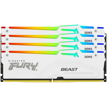 Kingston DRAM 64GB 6000MT/s DDR5 CL40 DIMM (Kit of 4) FURY Beast White RGB XMP EAN: 740617335088