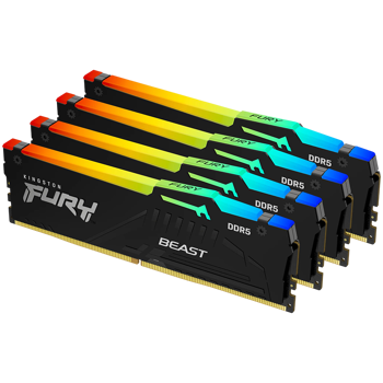 Kingston DRAM 64GB 6000MT/s DDR5 CL40 DIMM (Kit of 4) FURY Beast RGB XMP EAN: 740617335187