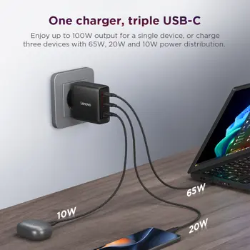 Lenovo Multi-port USB-C 100W GaN Charger, G0A6100BEU