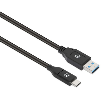 Manhattan kabel USB 3.2, USB-A na USB-C, 1m, crni, 394888
