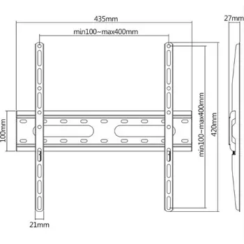 Manhattan TV nosač zidni 32"-55" do 45kg, crni, 462266