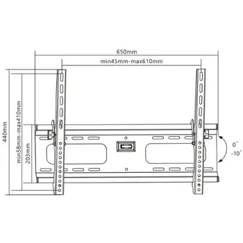 Manhattan TV nosač zidni 32"-70" do 75kg, crni, 424752