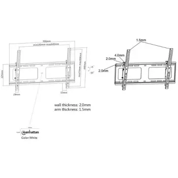 Manhattan TV nosač zidni 37"-80" do 80kg, crni, 461481