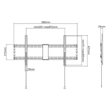 Manhattan TV nosač zidni 43"-100" do 70kg, crni, 461948