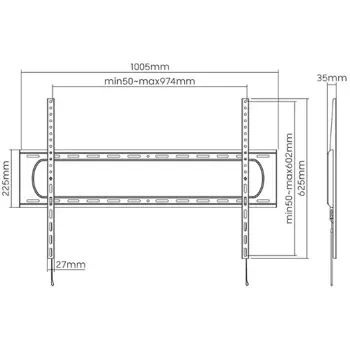 Manhattan TV nosač zidni 60"-120" do 120kg, crni, 461917