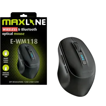 MAXLINE BEŽIČNI MIŠ E-WM118 Crni