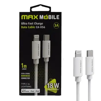 MAXMOBILE DATA KABEL I-PHONE LIGHTNING-TYPE C PD 3A, MFI Apple CA-056 1m bijeli