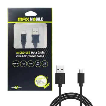 MAXMOBILE DATA KABEL MICRO USB FLAT crni 1.2m