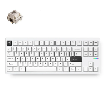 MCHOSE GX87 Ultra Aluminum Custom Mechanical Keyboard with QMK/VIA, White Electrophoresis, 80%