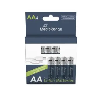 MediaRange Baterije punjive AA, USB-C Li-Ion 1.5V I 1400mAh, 4-Pack