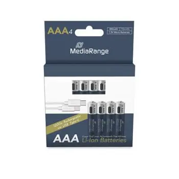 MediaRange Baterije punjive AAA,USB-C Li-Ion 1.5V,500mAh,4-Pack