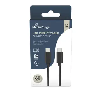 MediaRange kabel USB-C na USB-C  za punjenje i prijenos podataka USB 3.0 PowDel. 5Gbit/s 1.2m