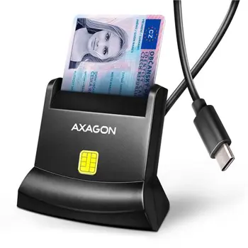 MEM CR Axagon USB-C Smart Card StandReader, CRE-SM4NC, CRE-SM4NC