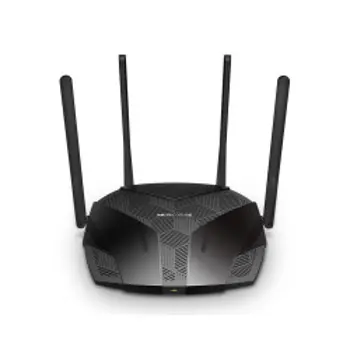 Mercusys AX3000 bežični usmjerivač (Dual-Band WiFi 6 Router) 574Mbps/2402Mbps (2.4GHz/5GHz), 802.11ax/ac/a/b/g/n, 3×G-LAN, 1×G-WAN, 4×5 dBi fiksne omni-direkcione antene, MR80X