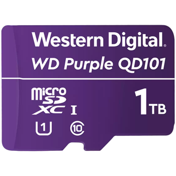 MicroSDXC Card WD Purple SC QD101 Ultra Endurance 1TB, SDA 6.0, Speed Class 10, TBW 512, WDD100T1P0C-85AEL0