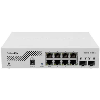 Mikrotik Cloud Smart Switch 610-8G-2S IN, 8 x GbE, 2 x SFP, MIK-CSS610-8G-2S+IN-RMA