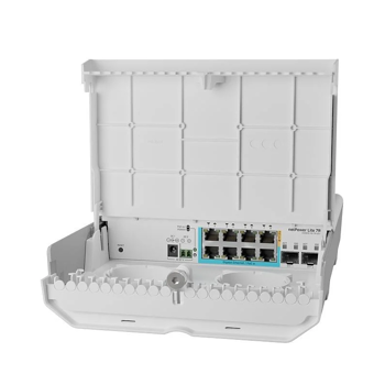 Mikrotik Cloud Smart Switch CSS610-1Gi-7R-2S+OUT, 8×10/100/1000 Ethernet ports, 7x 1G PoE-in, 1G PoE-out, SwOS, 77379