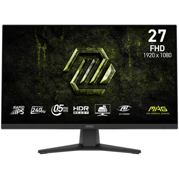 Monitor MSI MAG 272F X24, 27", FHD, Rapid IPS, 240Hz, AMD FreeSync Premium, HDR Ready, 2x HDMI 2.0, 1x DP 1.2a, MAG 272F X24