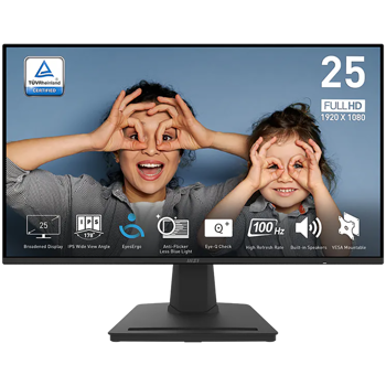 Monitor MSI PRO MP252 Professional Business Monitor, 24.5", IPS, 1920 x 1080 (FHD), 100Hz, 300nits, 1ms/4ms, HDMI, Display Port, Headphone, Speakers, VESA 100x100, PRO MP252