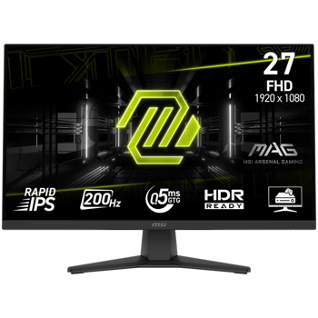 MSI MAG 272F, 27", FHD, Rapid IPS, 200Hz, 0.5ms, AMD FreeSync Premium, HDR Ready, 2x HDMI 2.0b, 1x DP 1.2a, MAG 272F
