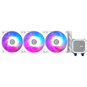 MSI MAG CORELIQUID A13 360 WHITE, 3x120mm Pre-installed ARGB Daisy Chain Fans, Replacable Top Cover, Copper Base Intel LGA 1700/1851, AMD AM5/AM4, 3Y Warranty, MAG_CORELIQUID_A13_360_WHITE