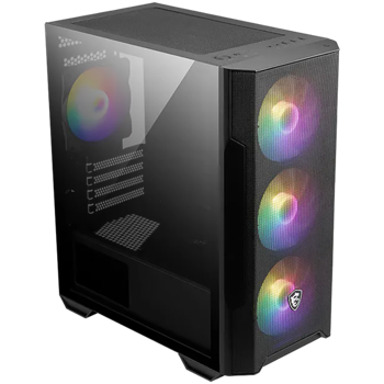 MSI MAG FORGE M100R, Micro ATX Tower, 2x USB 2.0 Type-A, 1x USB 3.2 Gen 1 Type-A, 2x Audio Jacks, 4x ARGB Fans, 388 x 200 x 423mm, MAG FORGE M100R