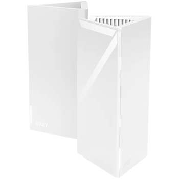 MSI MRBE50- 2PK Roamii BE Lite Mesh System, Quad Core 1.5GHz, 2.4GHz / 5GHz, WPA-PSK / WPA2-PSK / WPA3-PSK, MLO, MU-MIMO, OFDMA, Int. antenna x4, 302-8ZD21EE-000