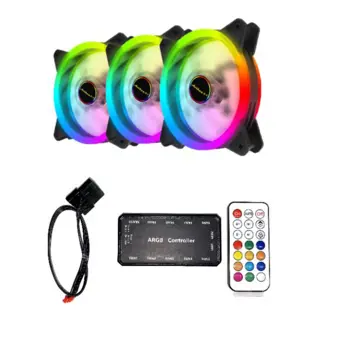 NaviaTec RGB PC Case Dual Ring Fan 3x Controller BUNDLE NVT-RGB FAN+ BUNDLE